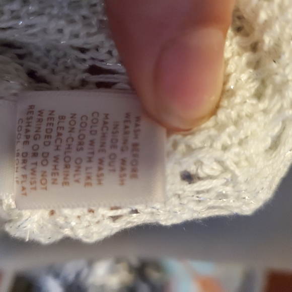 LC Lauren Conrad White Pointelle Crop Bell Sleeve Sweater - Picture 13 of 13